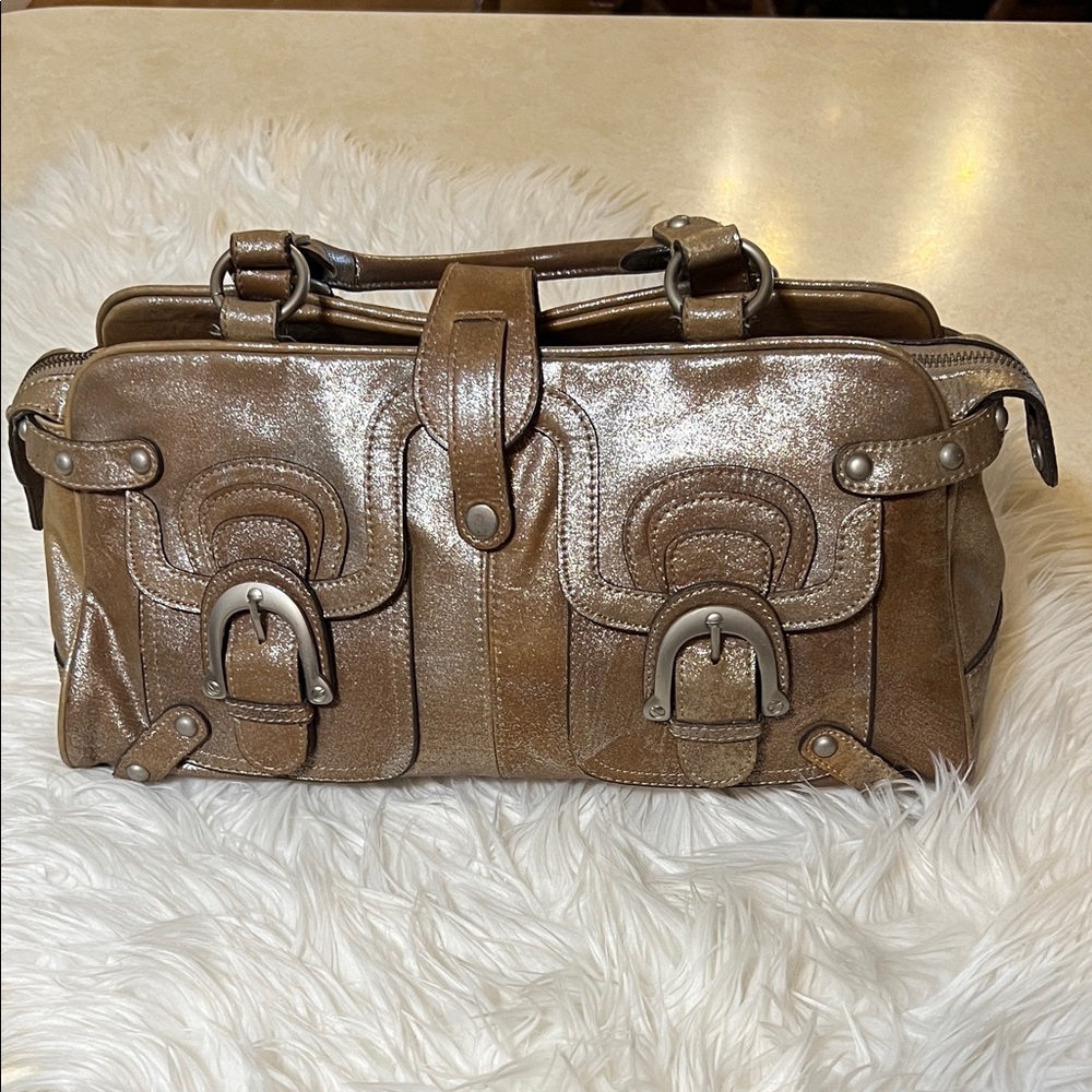 Metallic Gold Women's Leather Hype Handbag